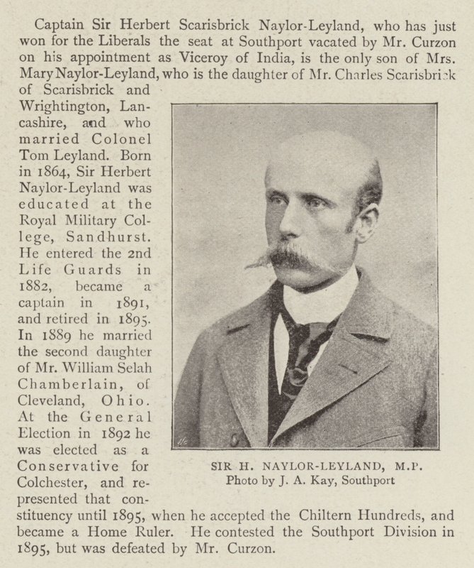 Sir H Naylor Leyland, MP door English Photographer
