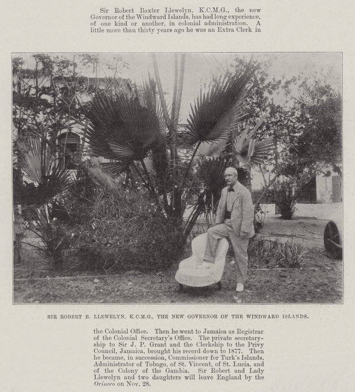 Sir Robert B Llewelyn, KCMG, de nieuwe gouverneur van de Windward-eilanden door English Photographer