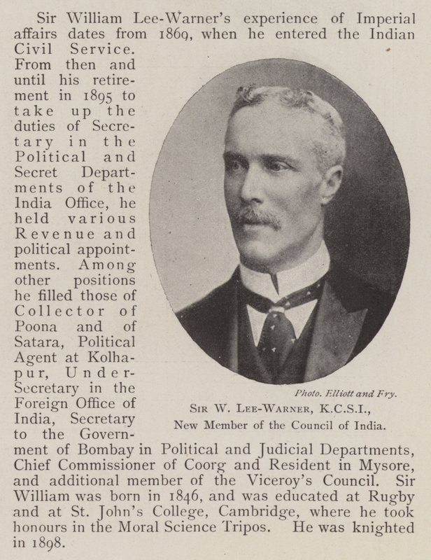Sir W Lee-Warner, KCSI, nieuw lid van de Raad van India door English Photographer