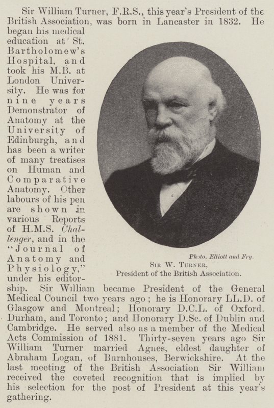 Sir W Turner, Voorzitter van de British Association door English Photographer