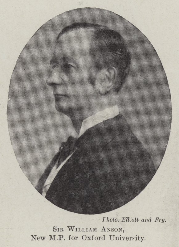 Sir William Anson, nieuw parlementslid voor de Universiteit van Oxford door English Photographer