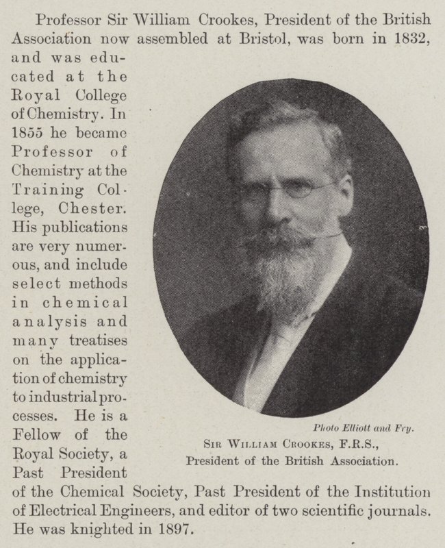 Sir William Crookes, FRS, Voorzitter van de Britse Vereniging door English Photographer