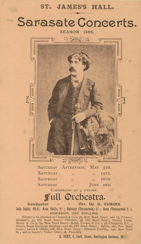 St Jamess Hall Sarasate Concerten door English Photographer