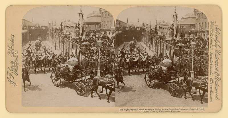 Stereografische afdruk van het diamanten jubileum van koningin Victoria door English Photographer