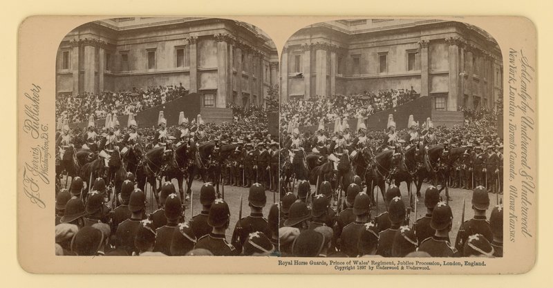 Stereografische afdruk van het diamanten jubileum van koningin Victoria door English Photographer