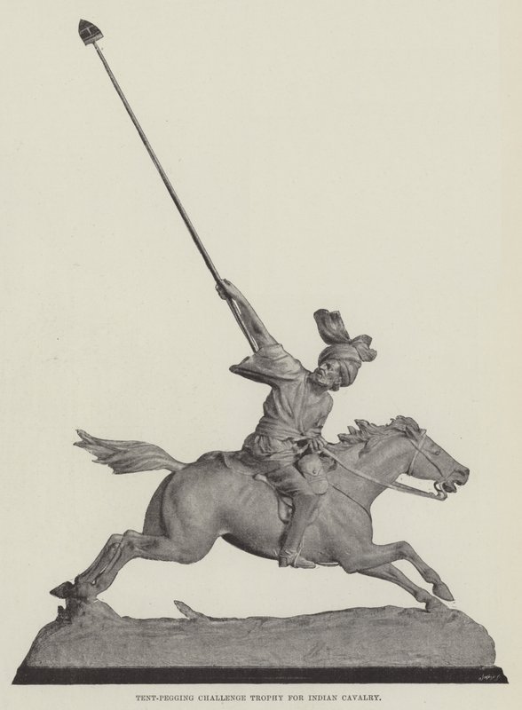 Tent-Pegging Uitdagingstrofee voor Indiase Cavalerie door English Photographer