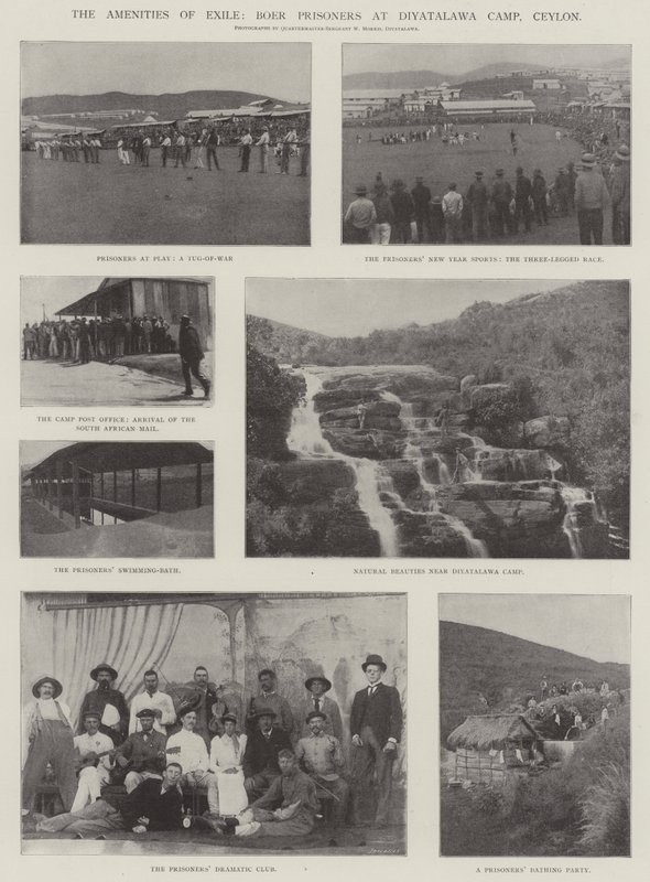 De Voorzieningen van Ballingschap, Boerengevangenen in Diyatalawa Kamp, Ceylon door English Photographer