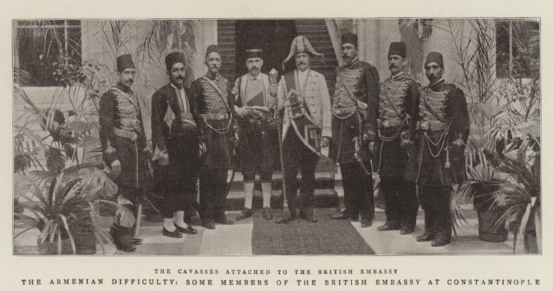 De Armeense Moeilijkheid, enkele Leden van de Britse Ambassade in Constantinopel door English Photographer