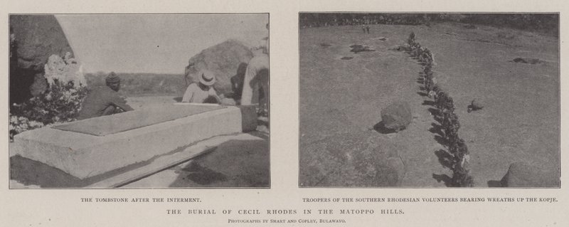 De begrafenis van Cecil Rhodes in de Matoppo-heuvels door English Photographer
