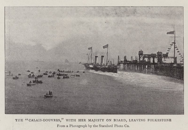 De Calais-Douvres, met Hare Majesteit aan boord, vertrekt uit Folkestone door English Photographer