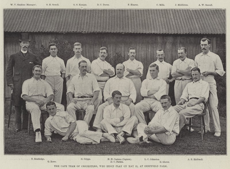 Het Kaapse Cricketteam, dat op 21 mei begint te spelen, in Sheffield Park door English Photographer