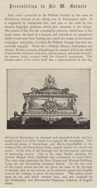 De kist aangeboden aan Sir William Gatacre door de stad Shrewsbury door English Photographer