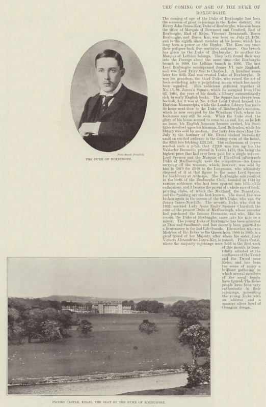 De meerderjarigheid van de hertog van Roxburghe door English Photographer