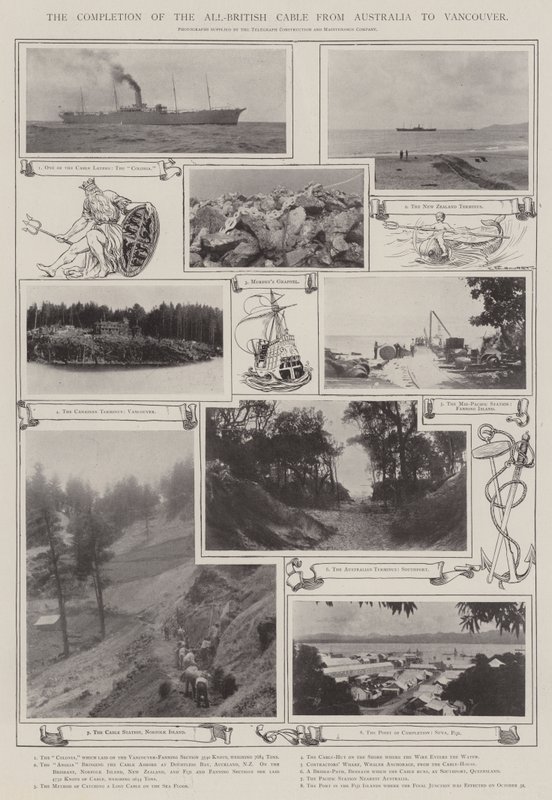 De voltooiing van de geheel Britse kabel van Australië naar Vancouver door English Photographer