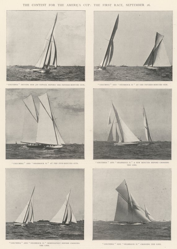De wedstrijd om de America Cup, de eerste race, 26 september door English Photographer