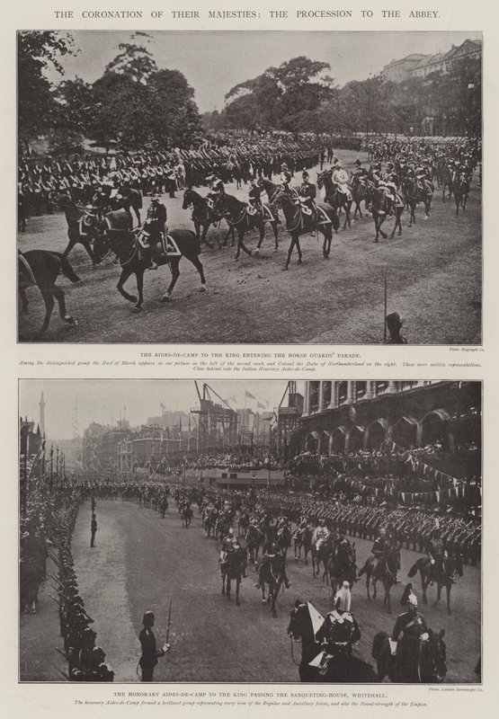 De Kroning van Hunne Majesteiten, de Processie naar de Abdij door English Photographer