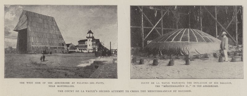 De tweede poging van graaf De La Vaulx om de Middellandse Zee over te steken met een ballon door English Photographer