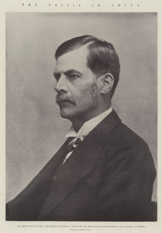 De crisis in China, Sir Ernest Satow, KCMG, Hare Majesteits minister in Tokio, die Sir Claude MacDonald, KCB, KCMG, in Peking kan vervangen door English Photographer