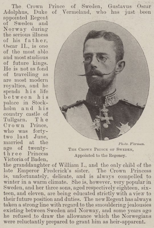 De kroonprins van Zweden, benoemd tot regent door English Photographer