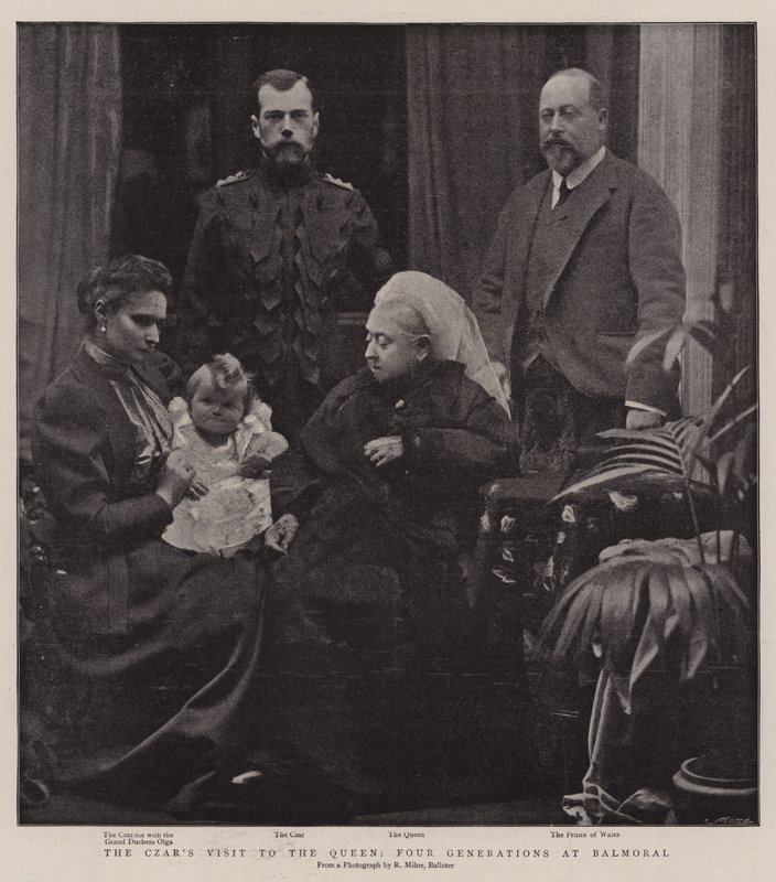 Het bezoek van de tsaar aan de koningin, vier generaties in Balmoral door English Photographer