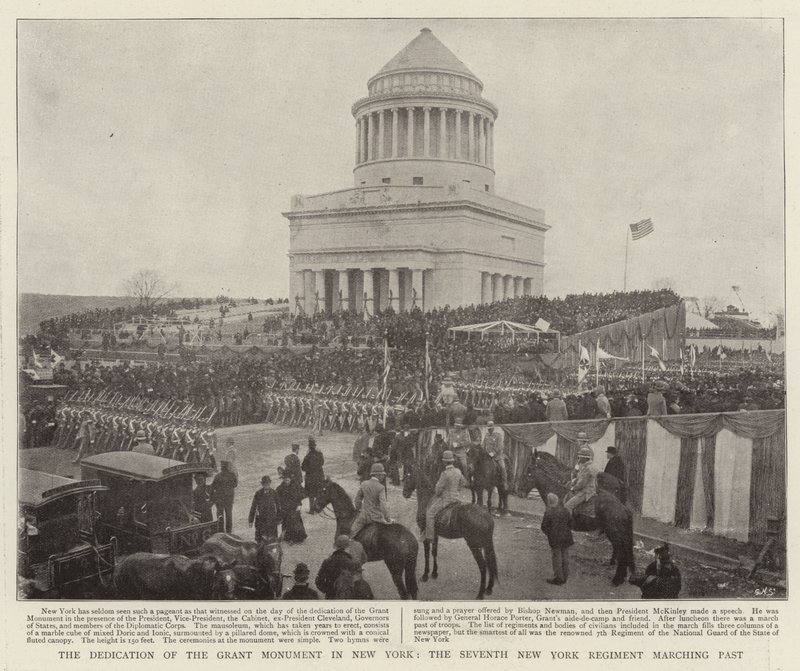 De Inwijding van het Grant Monument in New York, het Zevende New York Regiment Marcheert Voorbij door English Photographer