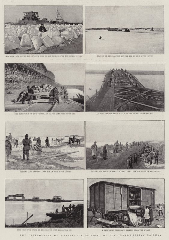 De ontwikkeling van Siberië, de bouw van de Trans-Siberische spoorweg door English Photographer