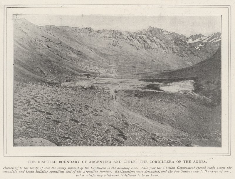 De betwiste grens van Argentinië en Chili, de Cordillera van de Andes door English Photographer