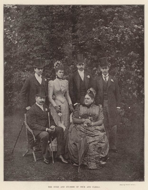 De hertog en hertogin van Teck en familie door English Photographer