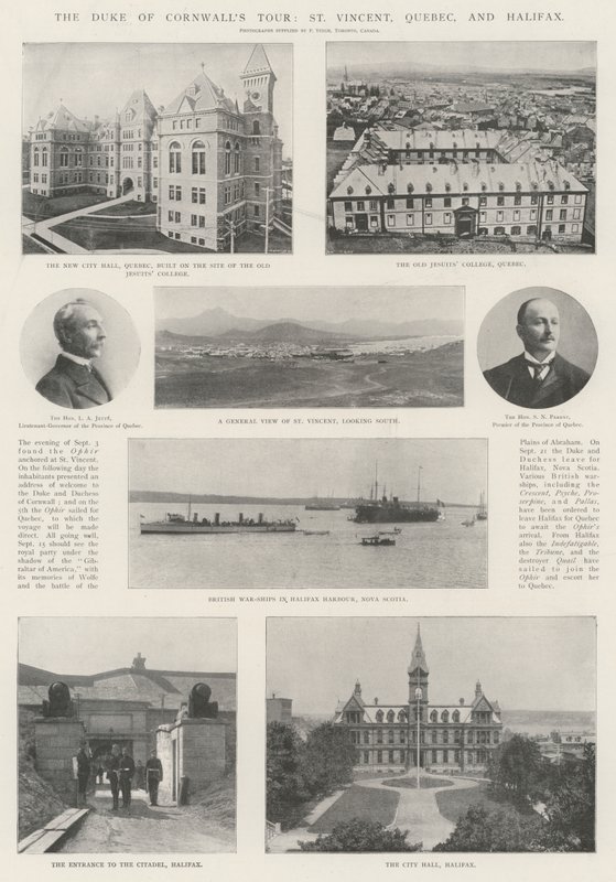 De tour van de hertog van Cornwall, St Vincent, Quebec en Halifax door English Photographer