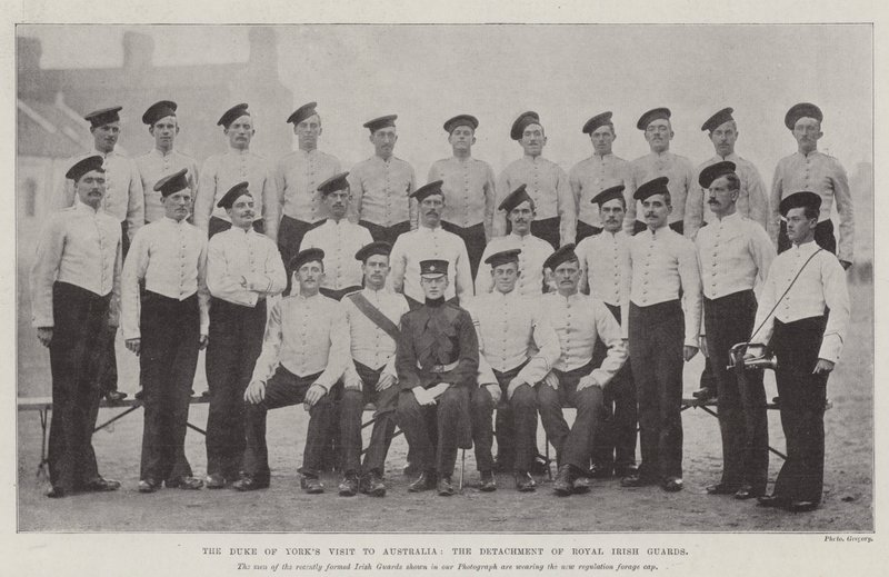 Het bezoek van de hertog van York aan Australië, het detachement van de Royal Irish Guards door English Photographer