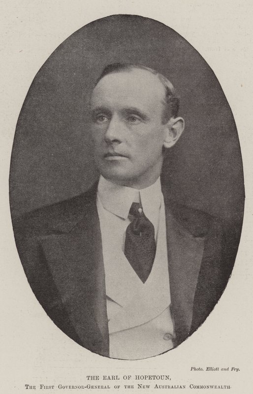 De graaf van Hopetoun, de eerste gouverneur-generaal van het nieuwe Australische Gemenebest door English Photographer