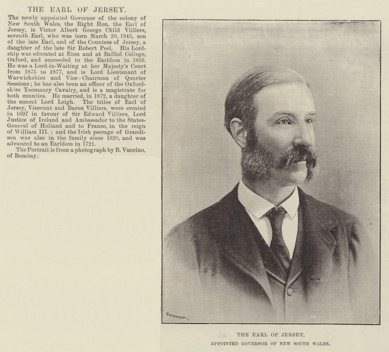 De graaf van Jersey, benoemd tot gouverneur van New South Wales door English Photographer
