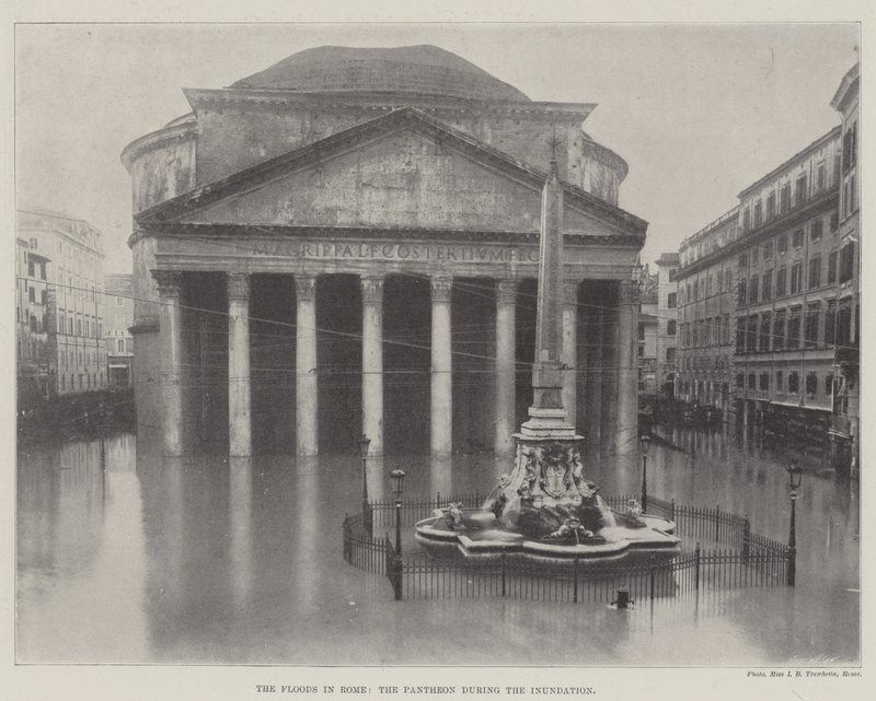 De overstromingen in Rome, het Pantheon tijdens de overstroming door English Photographer