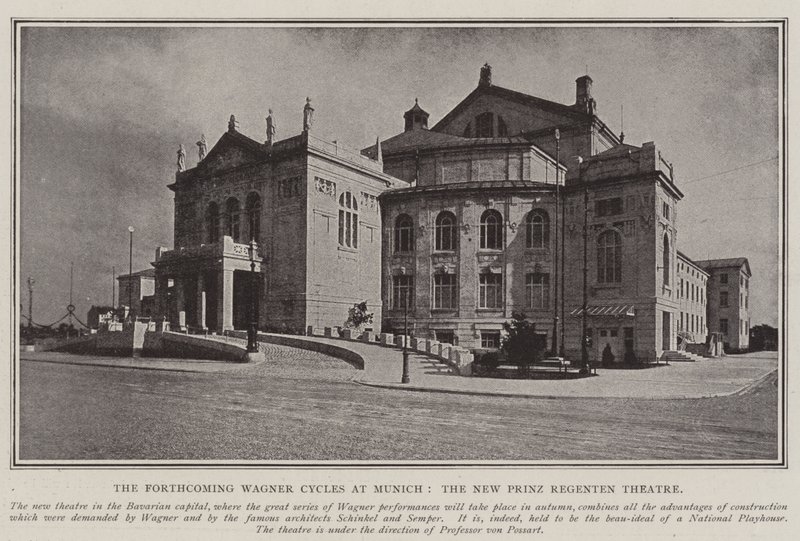 De aanstaande Wagner-cycli in München, het nieuwe Prinz Regenten Theater door English Photographer