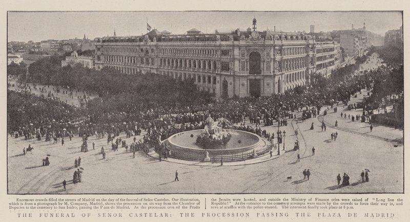 De begrafenis van Senor Castelar, de processie die de Plaza de Madrid passeert door English Photographer