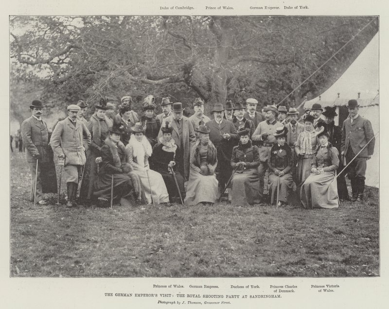 Het bezoek van de Duitse Keizer, het koninklijke jachtgezelschap in Sandringham door English Photographer