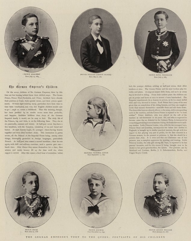 Het Bezoek van de Duitse Keizer aan de Koningin, Portretten van zijn Kinderen door English Photographer