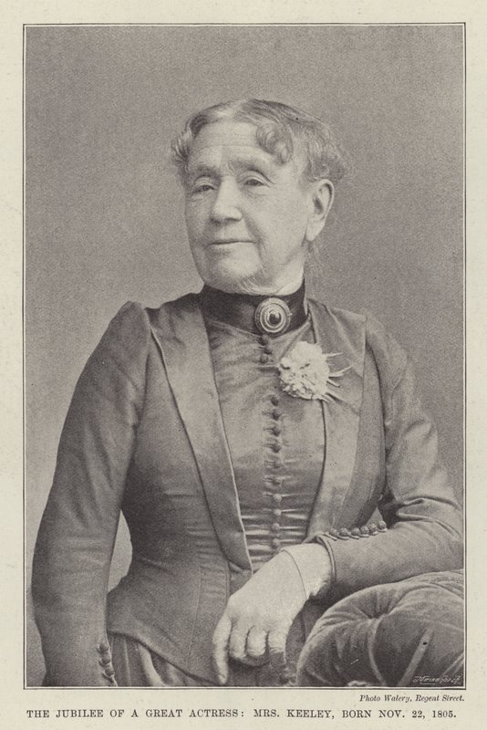 Het jubileum van een grote actrice, mevrouw Keeley, geboren 22 november 1805 door English Photographer