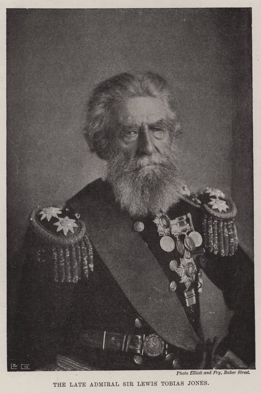 De overleden admiraal Sir Lewis Tobias Jones door English Photographer