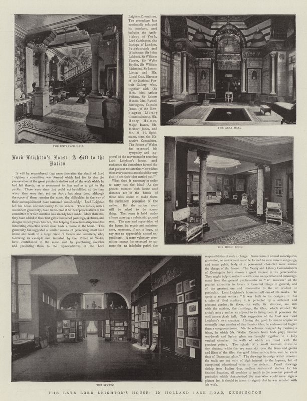Het huis van de overleden Lord Leighton, in Holland Park Road, Kensington door English Photographer