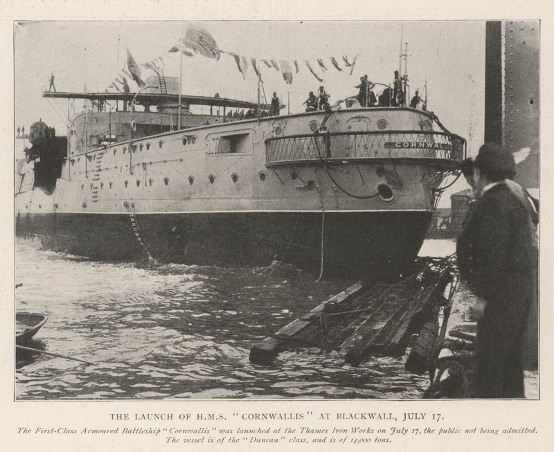 De Lancering van HMS Cornwallis in Blackwall, 17 Juli door English Photographer