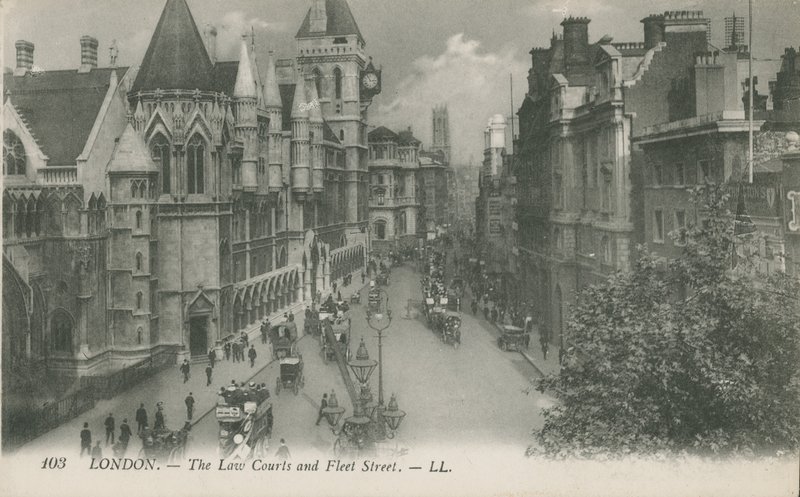 De Rechtbanken en Fleet Street, Londen door English Photographer