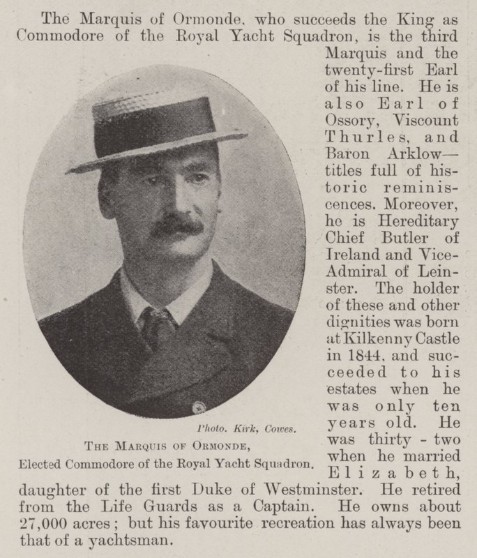 De markies van Ormonde, gekozen tot commodore van de Royal Yacht Squadron door English Photographer