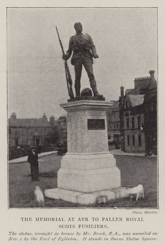 Het Monument in Ayr voor Gevallen Royal Scots Fusiliers door English Photographer