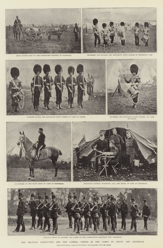 De Militaire Manoeuvres en de Camera, Scènes in de Kampen van Churn en Crookham door English Photographer