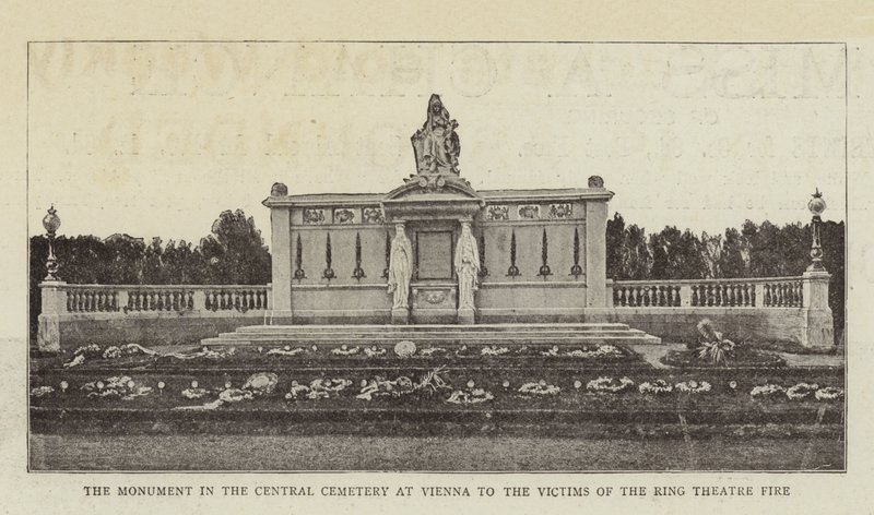 Het Monument op de Centrale Begraafplaats in Wenen voor de Slachtoffers van de Ringtheaterbrand door English Photographer