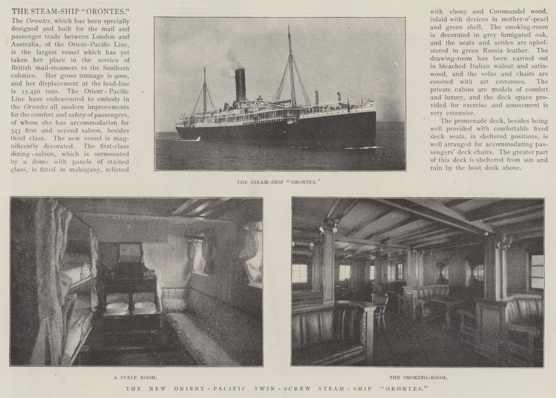 Het nieuwe Oriënt-Pacifische tweeschroefstoomschip Orontes door English Photographer