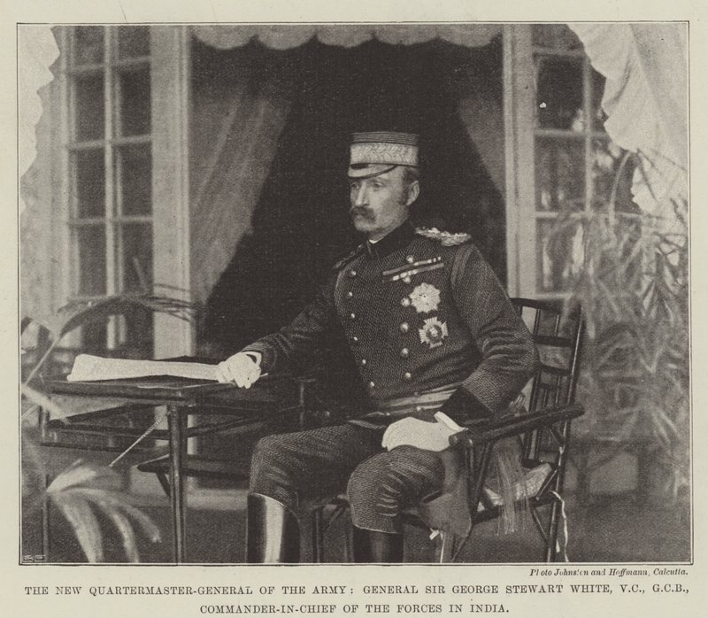 De nieuwe kwartiermeester-generaal van het leger, generaal Sir George Stewart White, VC, GCB, opperbevelhebber van de strijdkrachten in India door English Photographer