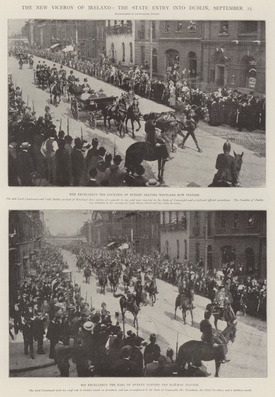 De nieuwe onderkoning van Ierland, de staatsintrede in Dublin, 25 september door English Photographer