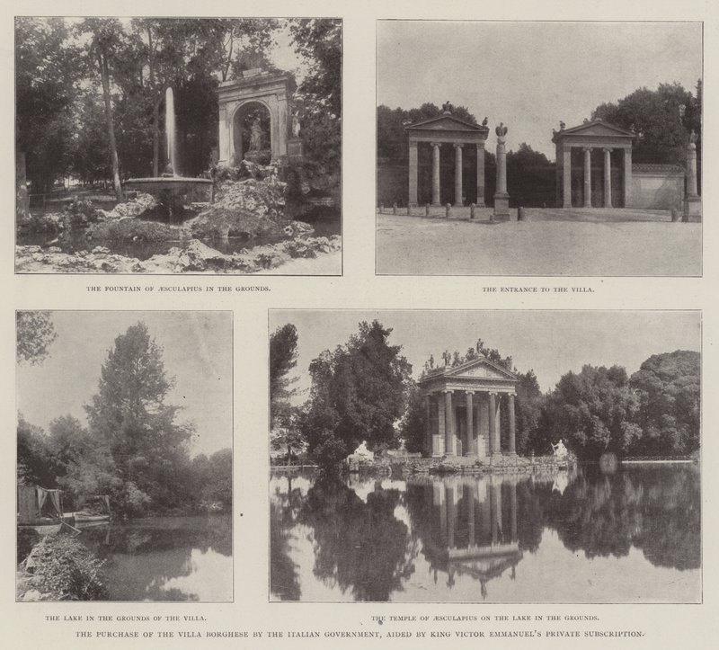 De aankoop van de Villa Borghese door de Italiaanse regering, geholpen door de privébijdrage van koning Victor Emmanuel door English Photographer